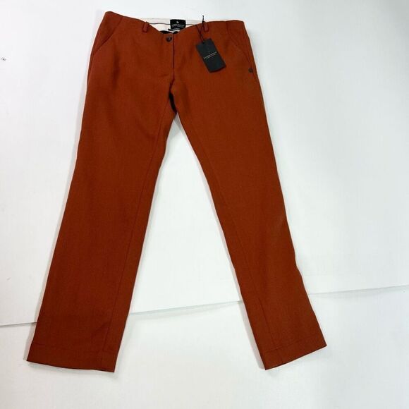 Scotch & Soda Maison Scotch Women's 8 Wool Blend Pants in Burnt Sienna New - Picture 1 of 11